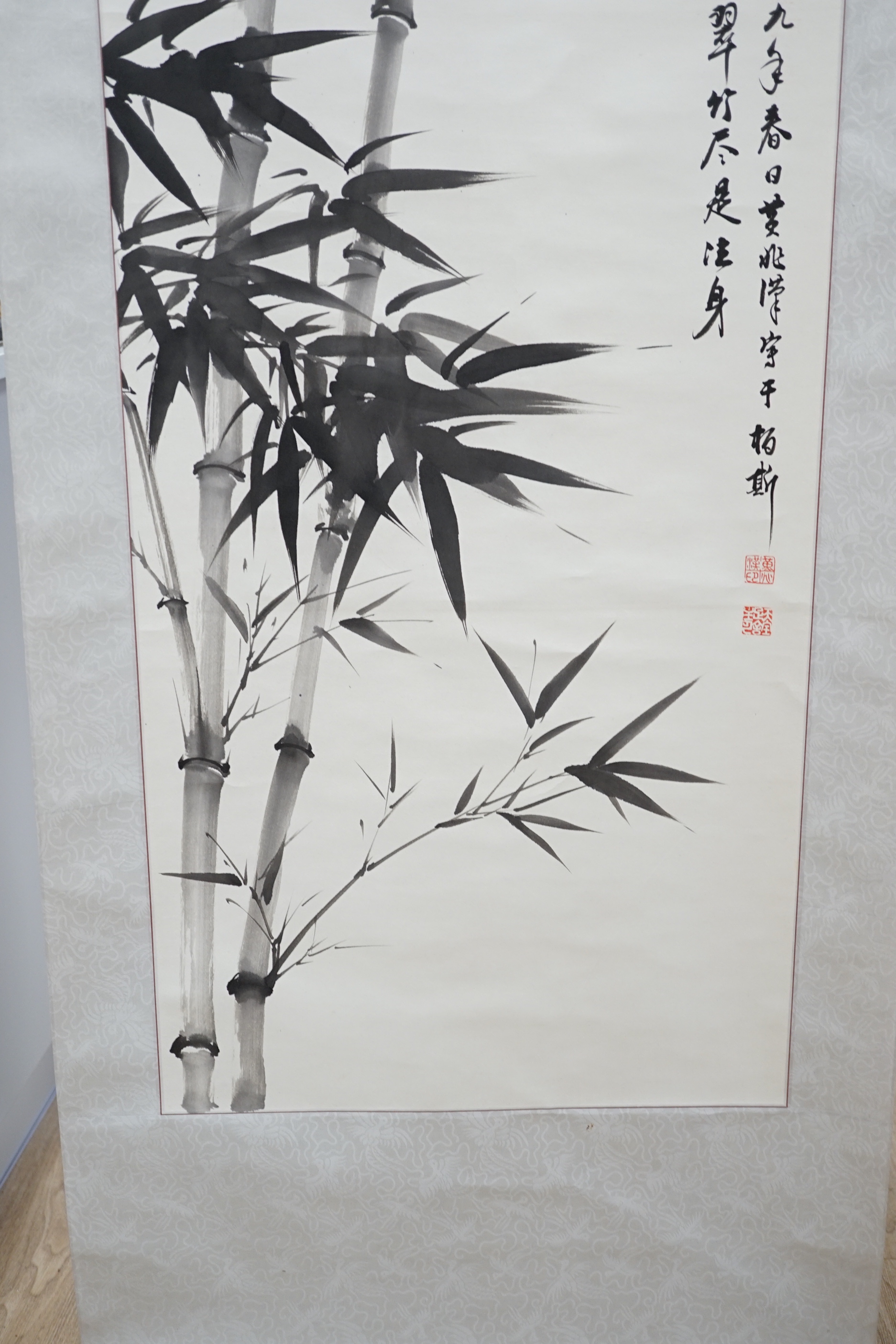 A Chinese scroll (damaged) and another